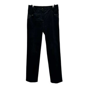 PER SE Black Velvety Pinwale Corduroy Straight Leg Pants Women's Size 0